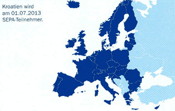 SEPA - Teilnehmer Länder Europa Karte